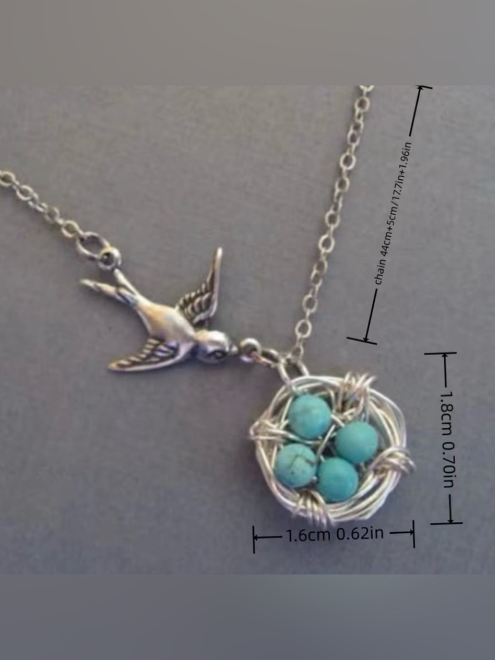 NEW! Trendy Turquoise Pendant Necklace - Elegant Blue Necklace 🕊️ A2-59 - Picture 3 of 4